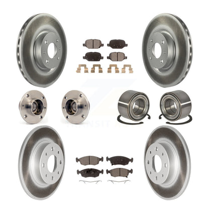 Kit de rotors et plaquettes de frein à disque revêtus de roulement de moyeu avant et arrière (10 pièces) pour Fiat 50
