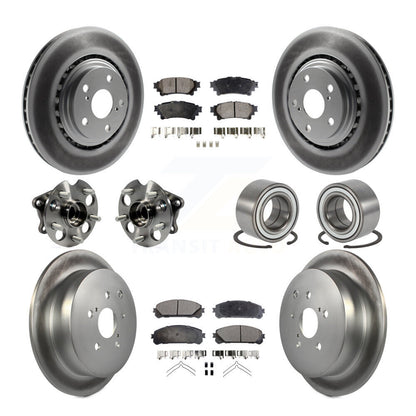 Kit de rotor et de plaquettes de frein revêtus de roulement de moyeu avant et arrière (10 pièces) pour Toyota Sienna AW