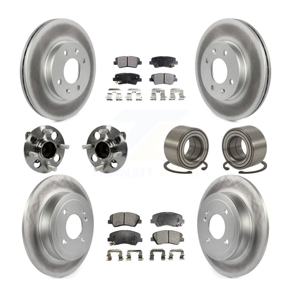 Kit de plaquettes de rotor de frein, roulement de moyeu avant et arrière (10 pièces) pour Hyundai Accen 12-17