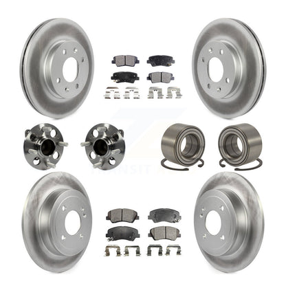 Kit de plaquettes de rotor de frein, roulement de moyeu avant et arrière (10 pièces) pour Hyundai Accen 12-17