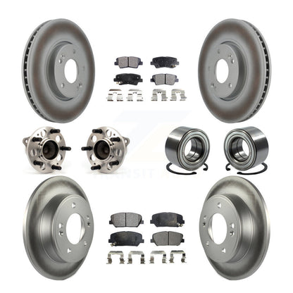 Kit de rotors et plaquettes de frein revêtus de roulement de moyeu avant et arrière (10 pièces) pour Hyundai Veloste