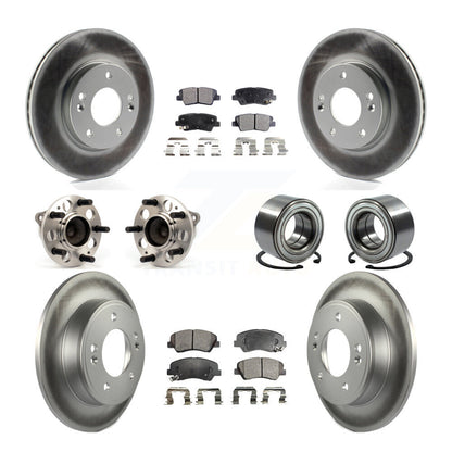 Kit de plaquettes de rotor de frein enduites de roulement de moyeu avant et arrière (10 pièces) pour Hyundai Elantra G