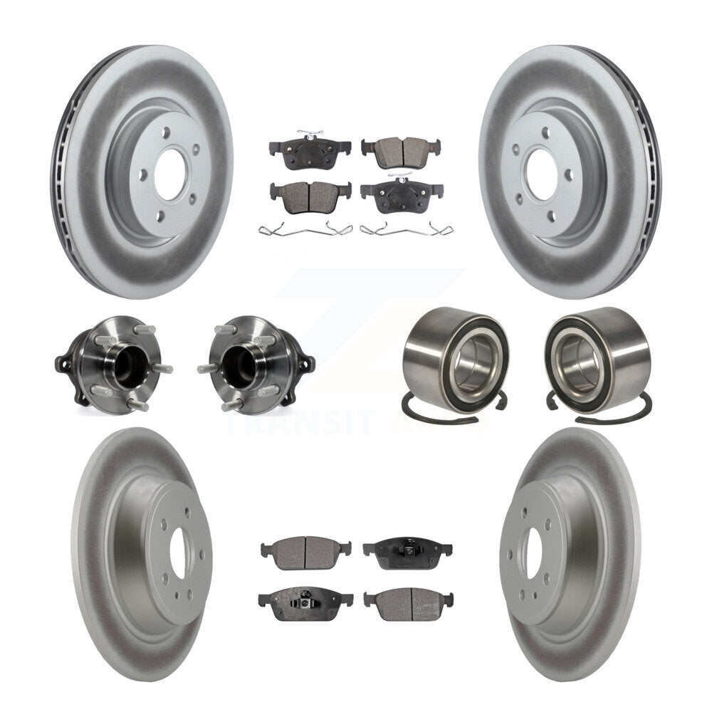 Kit de plaquettes de Rotor de frein revêtues de roulement de moyeu avant et arrière (10 pièces) pour Ford Escape Lincol