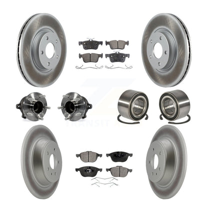 Kit de rotors et plaquettes de frein à disque revêtus de roulement de moyeu avant et arrière (10 pièces) pour Ford Escap