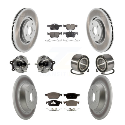Kit de rotors et plaquettes de frein à disque revêtus de roulement de moyeu avant et arrière (10 pièces) pour Lincoln MK
