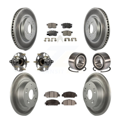 Kit de rotor et de plaquettes de frein à disque revêtus de roulement de moyeu avant et arrière (10 pièces) pour Honda Accor