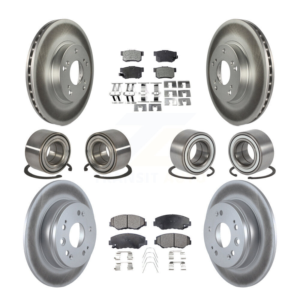 Kit de rotors et plaquettes de frein à disque revêtus de roulements avant et arrière (10 pièces) pour Honda CR-V