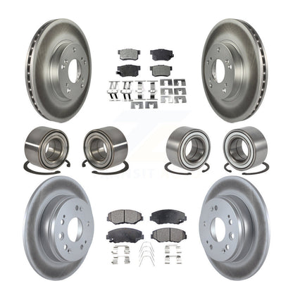 Kit de rotors et plaquettes de frein à disque revêtus de roulements avant et arrière (10 pièces) pour Honda CR-V