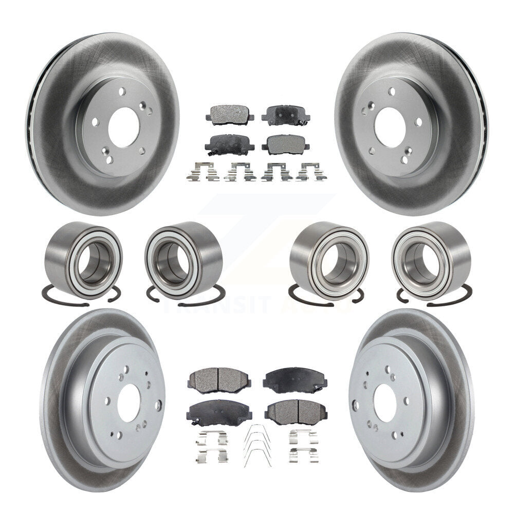 Kit de rotors et plaquettes de frein avec roulement avant et arrière (10 pièces) pour Honda Pilo 2003-2004