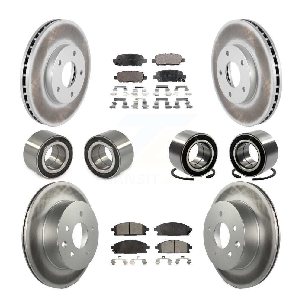 Kit de rotor et de plaquettes de frein à disque revêtus de roulement avant et arrière (10 pièces) pour Nissan x-trai