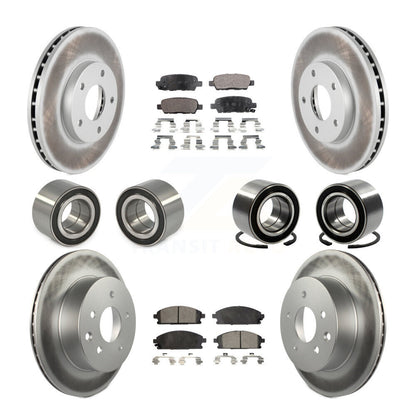 Kit de rotor et de plaquettes de frein à disque revêtus de roulement avant et arrière (10 pièces) pour Nissan x-trai