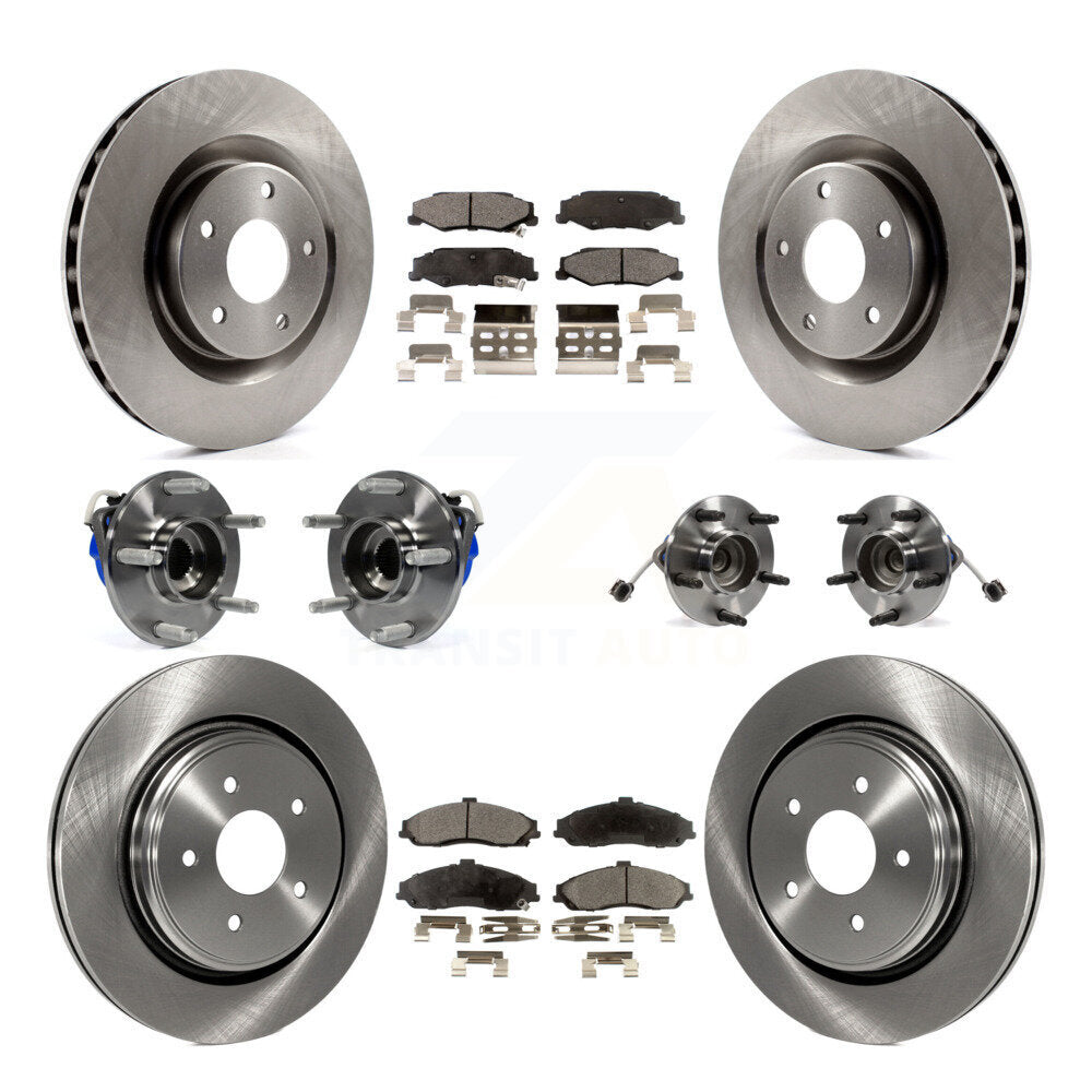 Kit de rotors et plaquettes de frein à disque, roulements de moyeu avant et arrière (10 pièces) pour Cadillac XLR