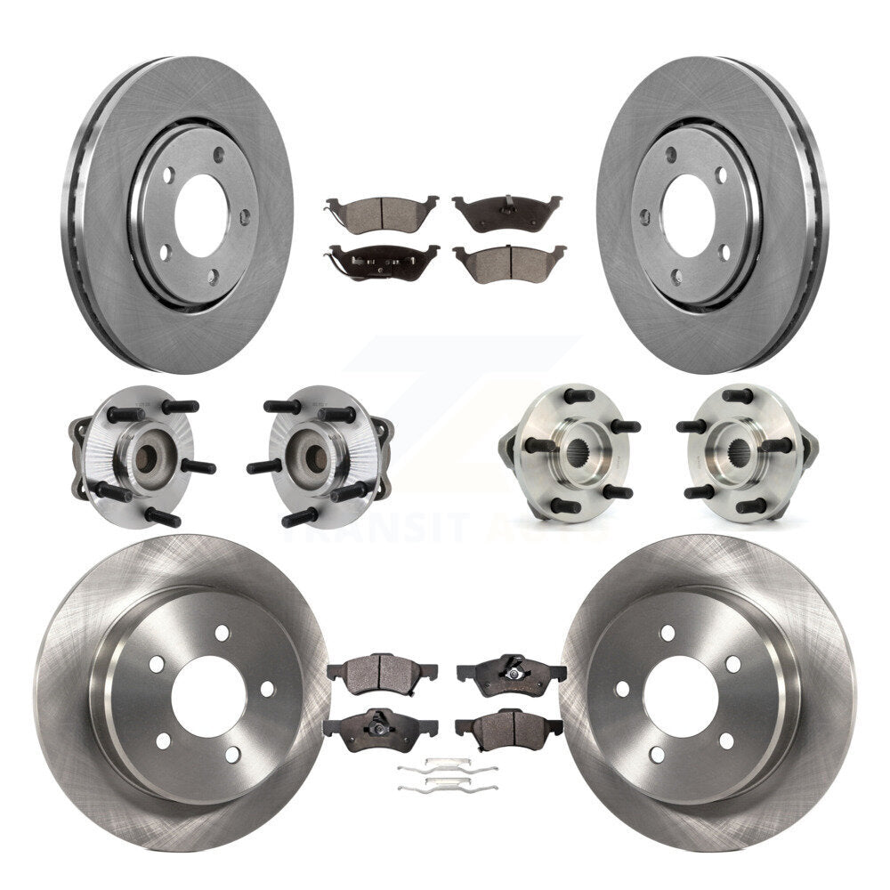Kit de rotors et plaquettes de frein à disque, roulements de moyeu avant et arrière (10 pièces) pour Dodge caravane