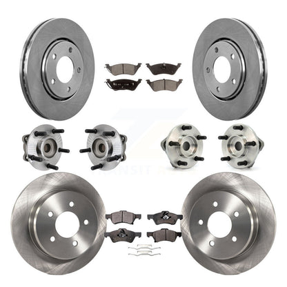 Kit de rotors et plaquettes de frein à disque, roulements de moyeu avant et arrière (10 pièces) pour Dodge caravane