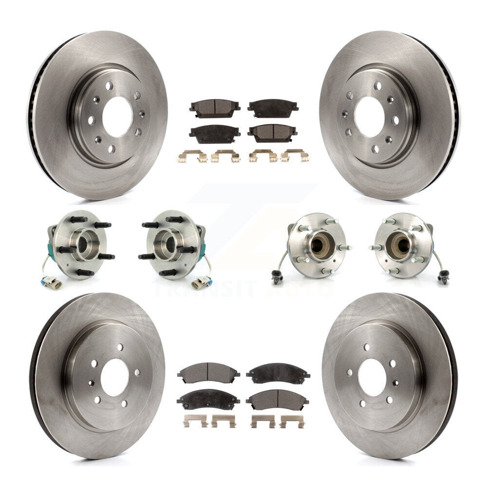 Kit de rotors et plaquettes de frein avec roulement de moyeu avant et arrière (10 pièces) pour Cadillac CTS Bas 06-07