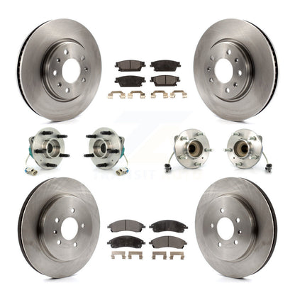 Kit de rotors et plaquettes de frein avec roulement de moyeu avant et arrière (10 pièces) pour Cadillac CTS Bas 06-07