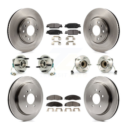 Kit de rotors et plaquettes de frein à disque, roulements de moyeu avant et arrière (10 pièces) pour Cadillac CTS