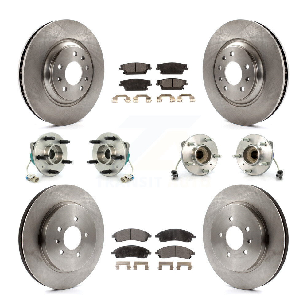 Kit de rotors et plaquettes de frein avec roulement de moyeu avant et arrière (10 pièces) pour Cadillac CTS Bas 06-07