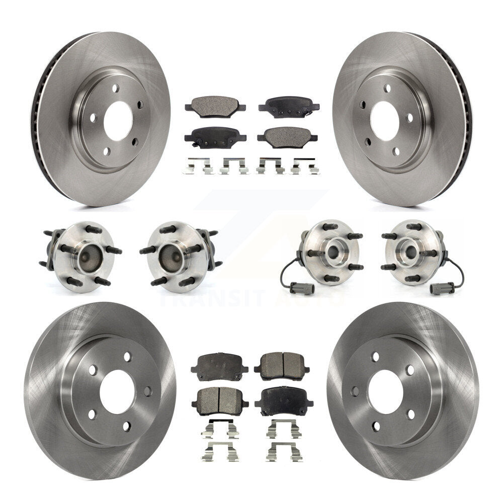 Kit de rotors et plaquettes de frein, roulement de moyeu avant et arrière (10 pièces) pour Chevrolet Cobalt Satur