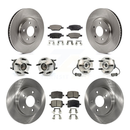 Kit de rotors et plaquettes de frein, roulement de moyeu avant et arrière (10 pièces) pour Chevrolet Cobalt Satur
