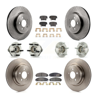 Kit de rotors et plaquettes de frein à disque, roulements de moyeu avant et arrière (10 pièces) pour Dodge Charger