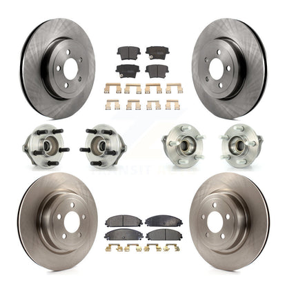 Kit de rotors et plaquettes de frein à disque, roulements de moyeu avant et arrière (10 pièces) pour Dodge Charger