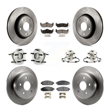 Kit de rotor et de plaquettes de frein à disque, roulement de moyeu avant et arrière (10 pièces) pour Jeep Grand Cheroke