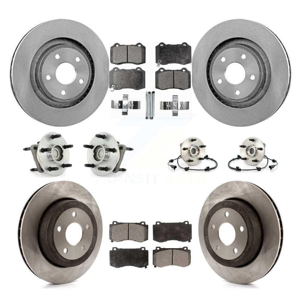 Kit de Rotor et de plaquettes de frein, roulement de moyeu avant et arrière (10 pièces) pour Jeep Grand Cherokee SRT