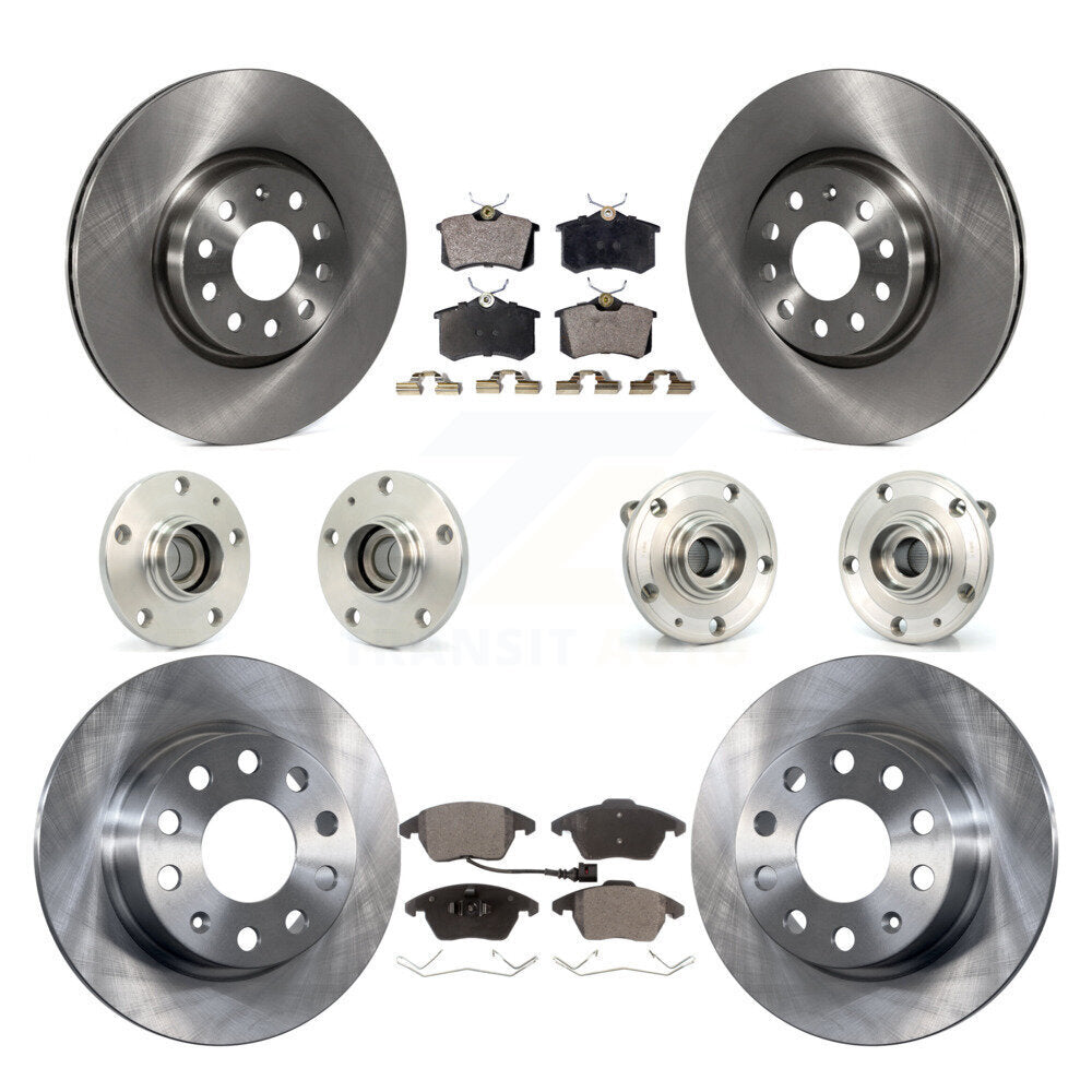 Kit de Rotor et plaquettes de frein, roulement de moyeu avant et arrière (10 pièces) pour Volkswagen Jetta Beetl