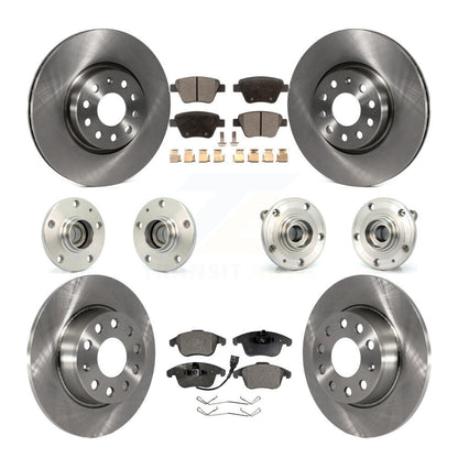 Kit de rotors et plaquettes de frein avec roulement de moyeu avant et arrière (10 pièces) pour Volkswagen Passa 12-14