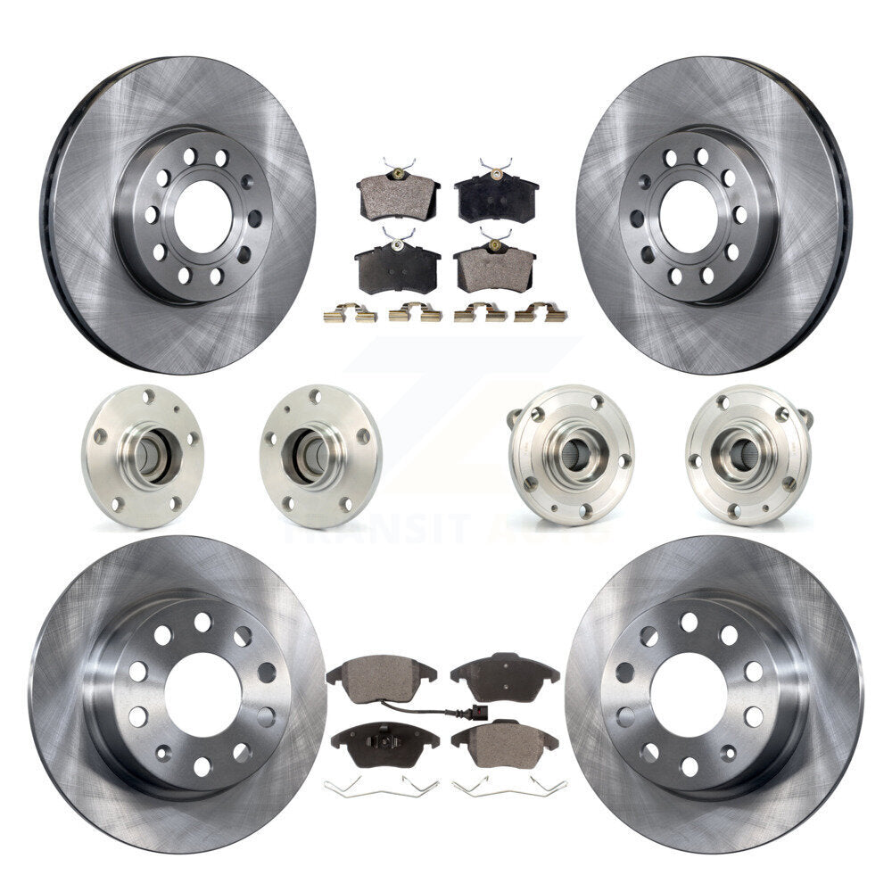 Kit de Rotor et plaquettes de frein, roulement de moyeu avant et arrière (10 pièces) pour Volkswagen Jetta Beetl