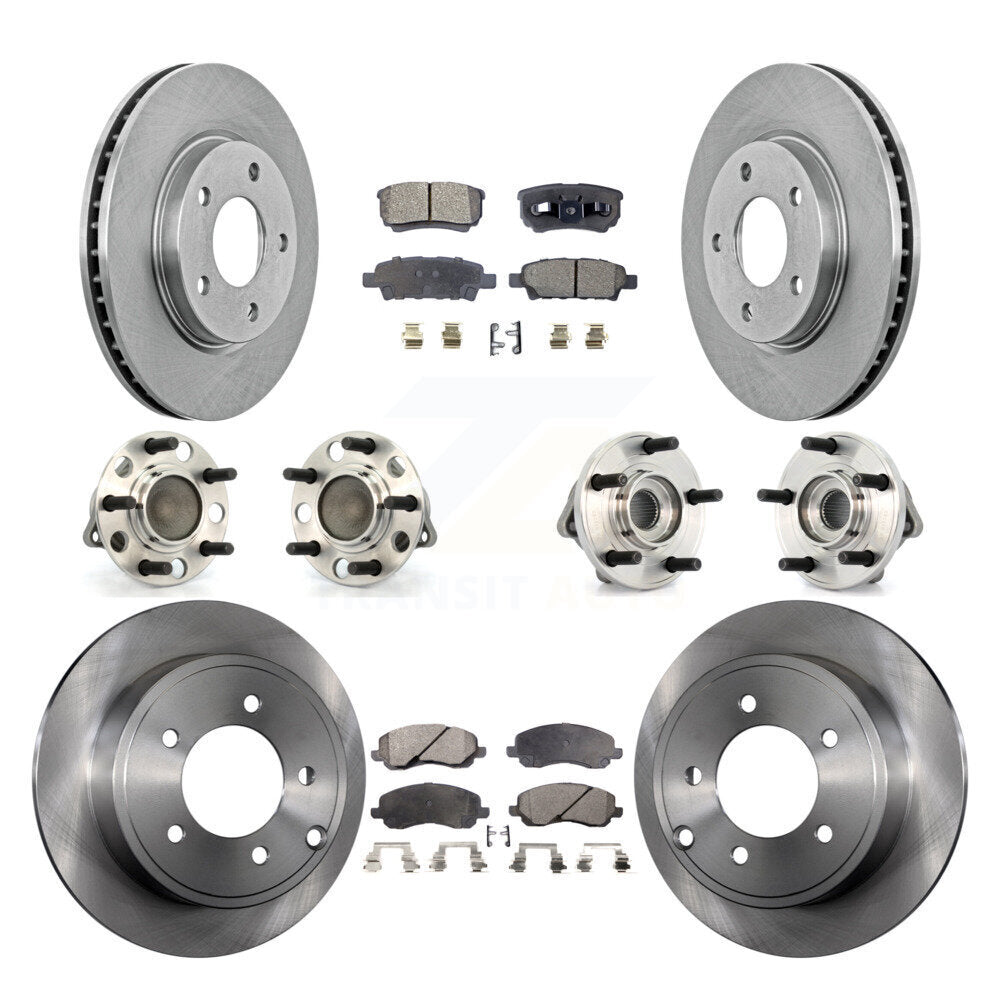 Kit de rotors et plaquettes de frein à disque, roulements de moyeu avant et arrière (10 pièces) pour Dodge Caliber