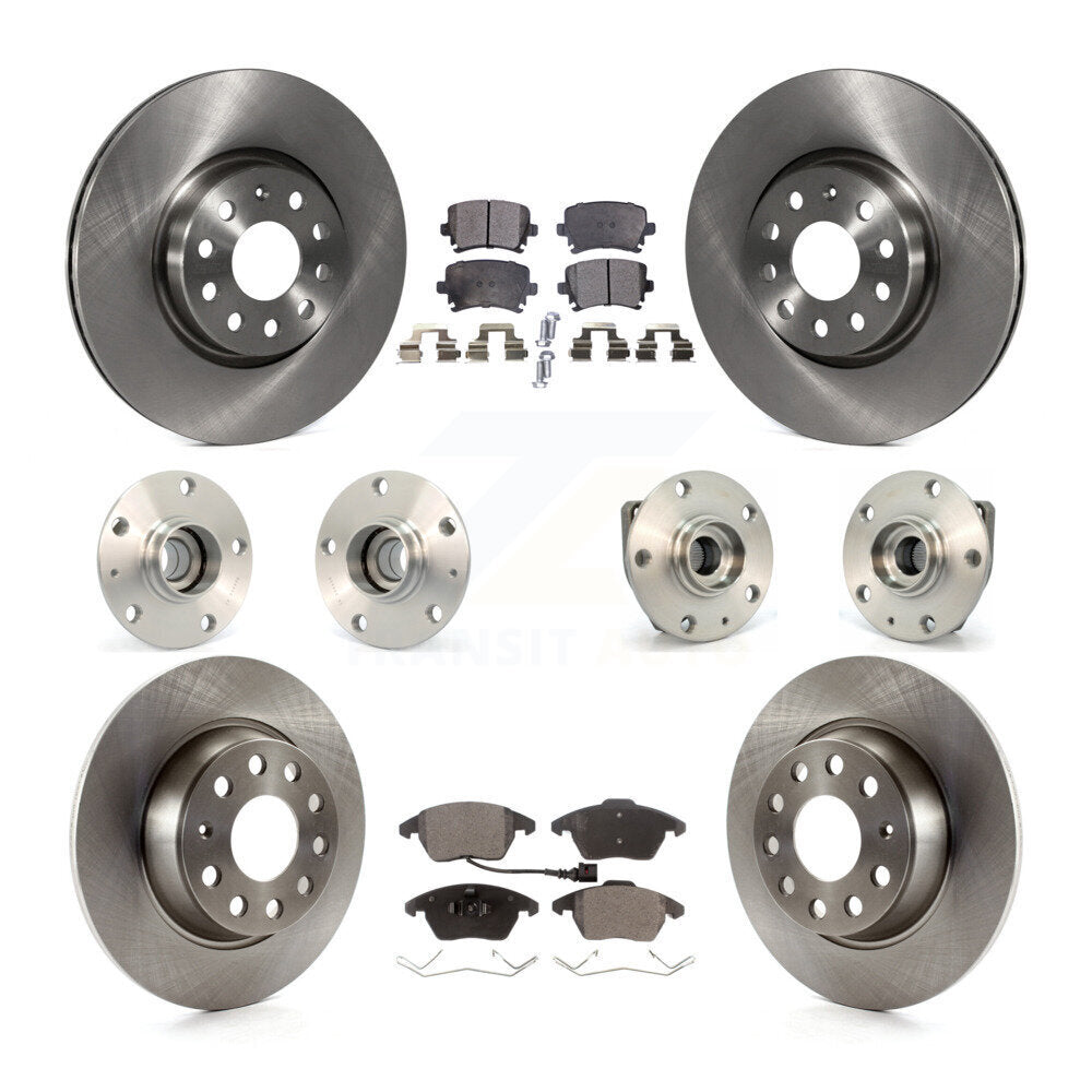 Kit de rotors et plaquettes de frein à disque, roulements de moyeu avant et arrière (10 pièces) pour Volkswagen GT