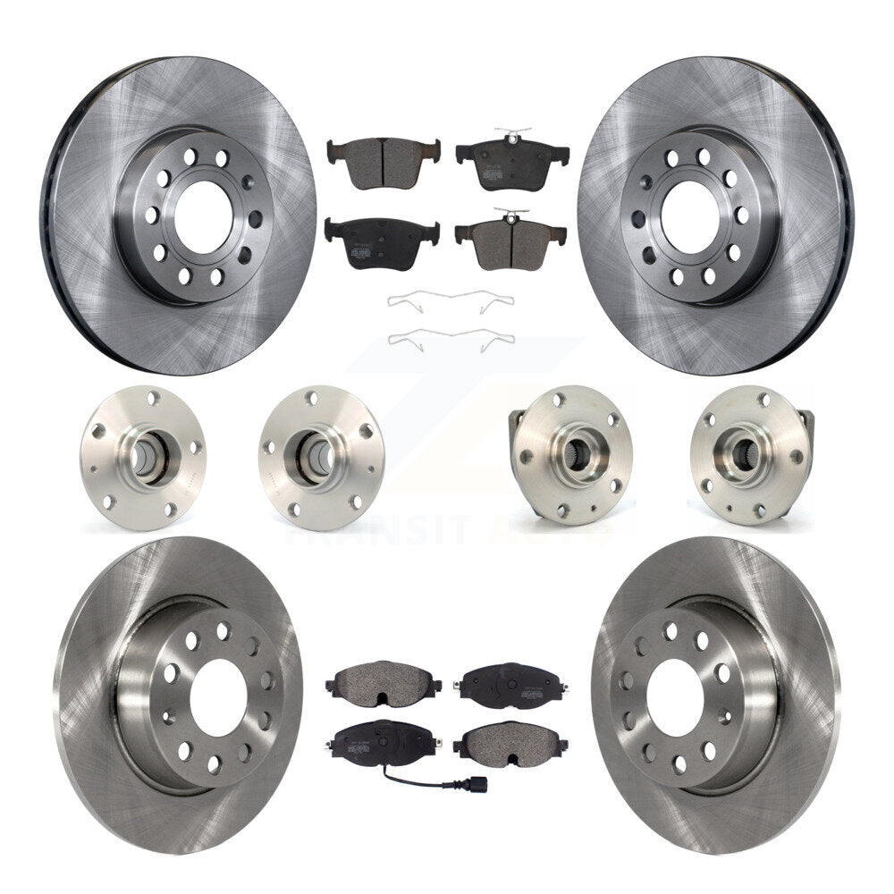 Kit de rotors et plaquettes de frein avec roulement de moyeu avant et arrière (10 pièces) pour Volkswagen e-Gol 15-19