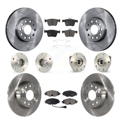 Kit de rotors et plaquettes de frein avec roulement de moyeu avant et arrière (10 pièces) pour Volkswagen e-Gol 15-19