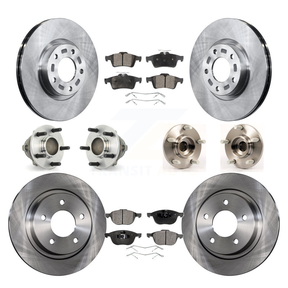 Ensemble de roulements de moyeu avant et arrière, Rotor de frein à disque et Kit de plaquettes (10 pièces) pour Mazda