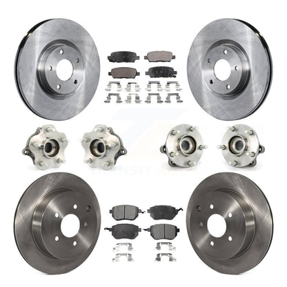 Kit de rotors et plaquettes de frein avec roulement de moyeu avant et arrière (10 pièces) pour Nissan Murano AW 03-04