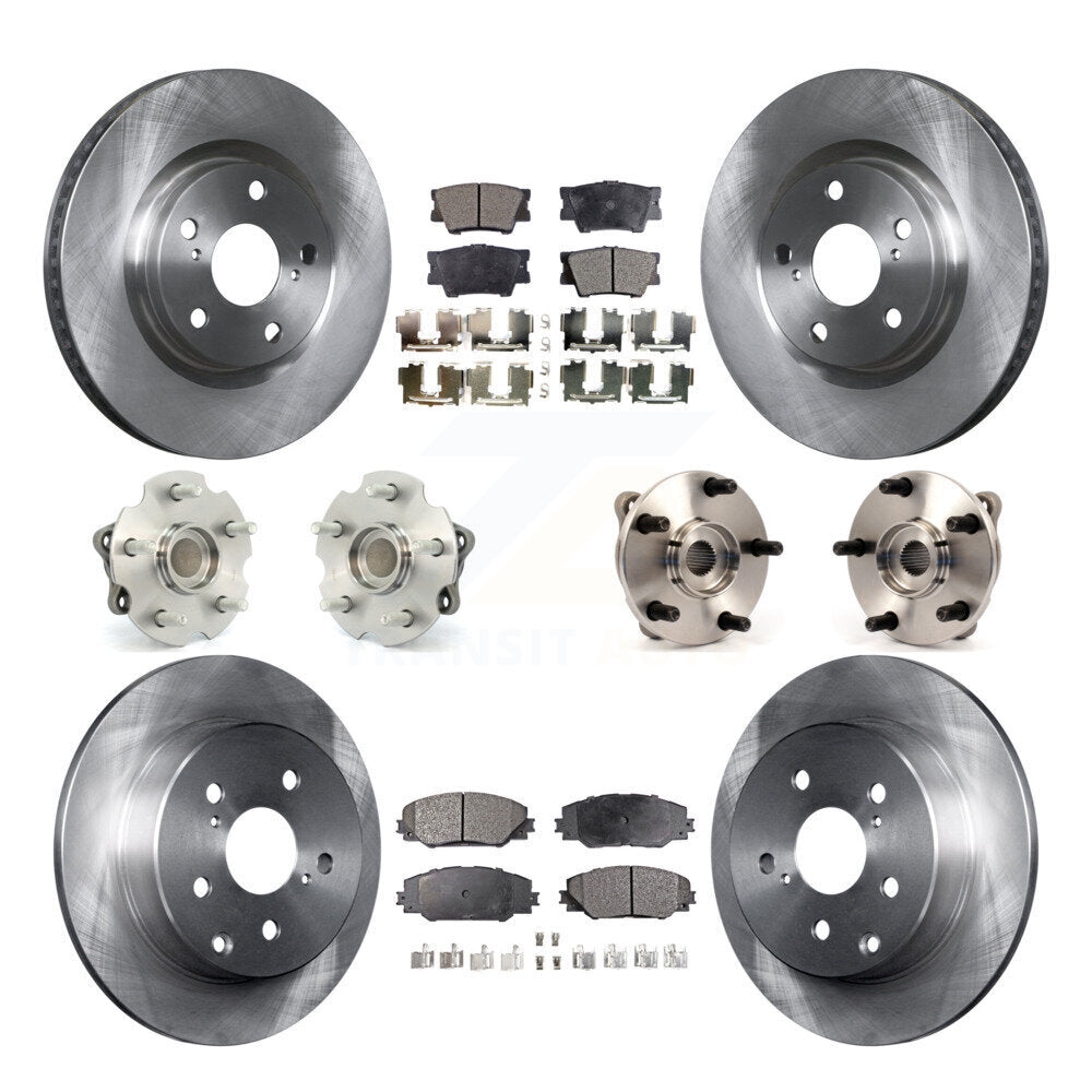 Kit de rotors et plaquettes de frein à disque, roulements de moyeu avant et arrière (10 pièces) pour Toyota RAV4