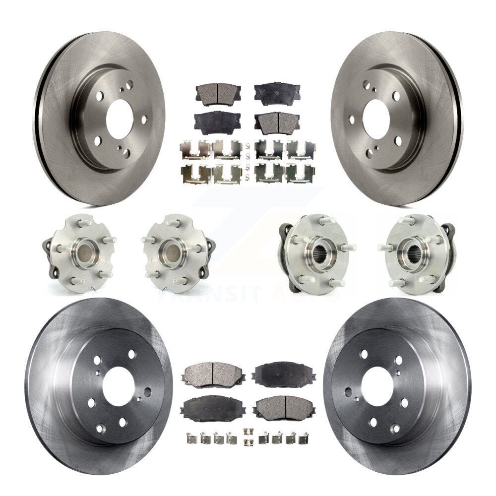 Kit de rotors et plaquettes de frein, roulement de moyeu avant et arrière (10 pièces), pour Toyota RAV4 LE avec FW