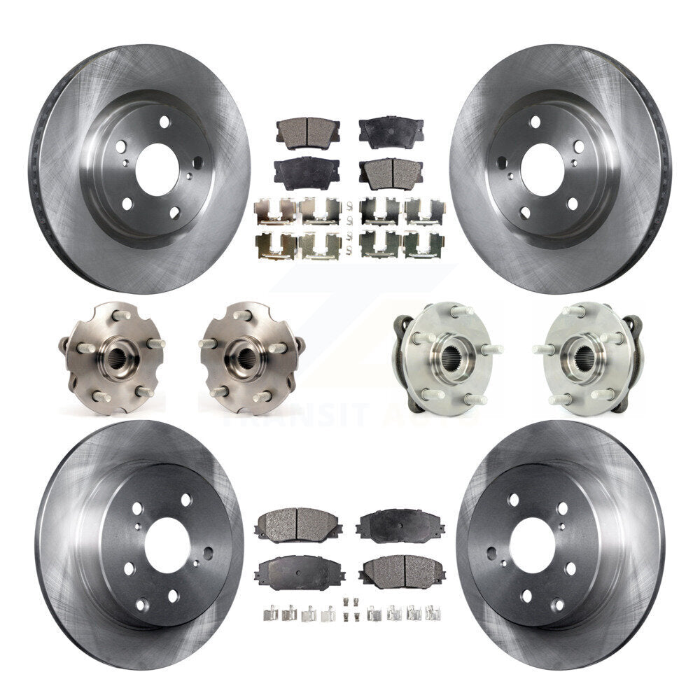 Kit de rotors et plaquettes de frein à disque, roulements de moyeu avant et arrière (10 pièces) pour Toyota RAV4