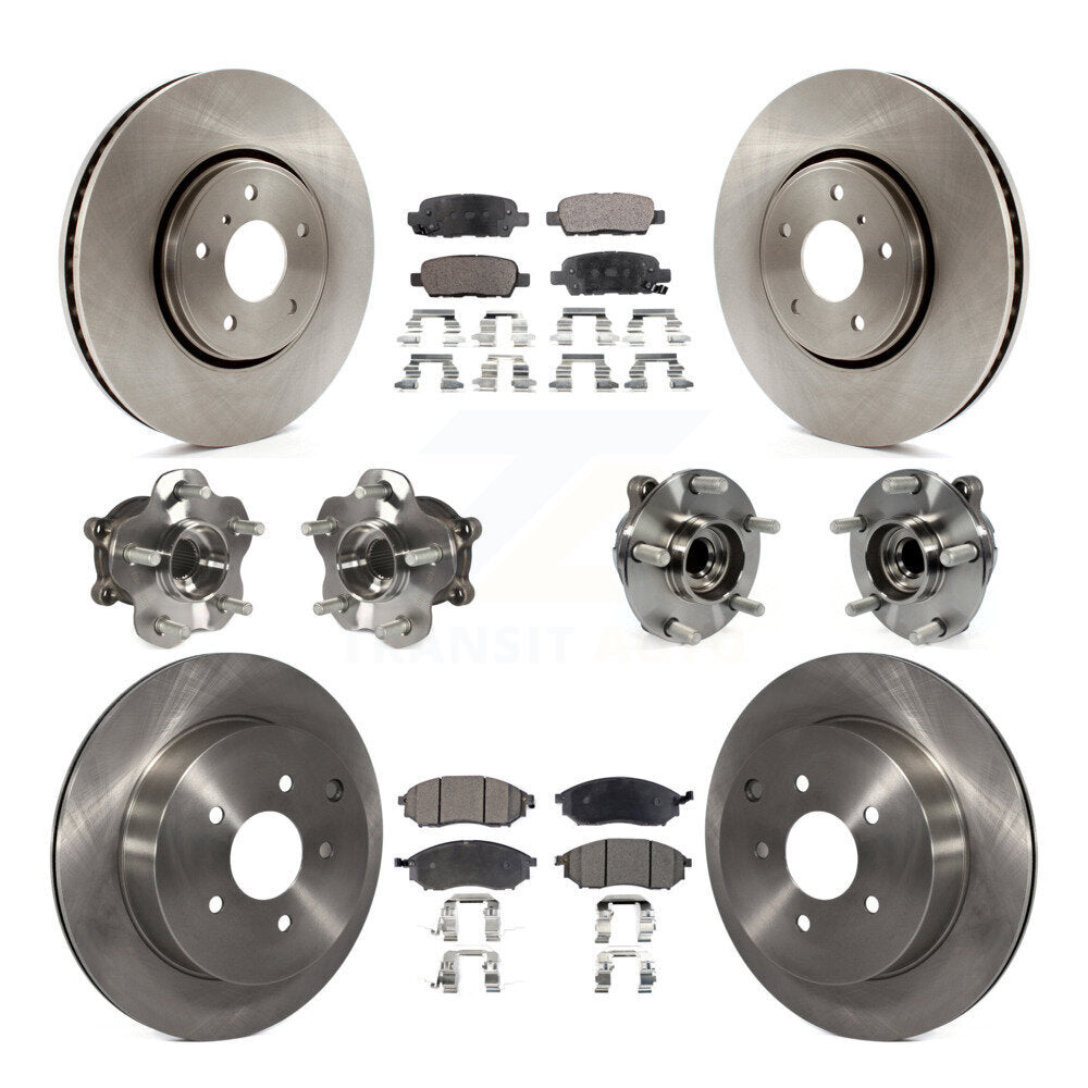 Kit de Rotor et de plaquettes de frein, roulement de moyeu avant et arrière (10 pièces) pour INFINITI FX35 FX37 RW