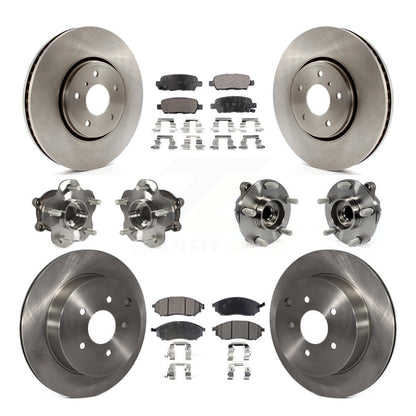 Kit de Rotor et de plaquettes de frein, roulement de moyeu avant et arrière (10 pièces) pour INFINITI FX35 FX37 RW
