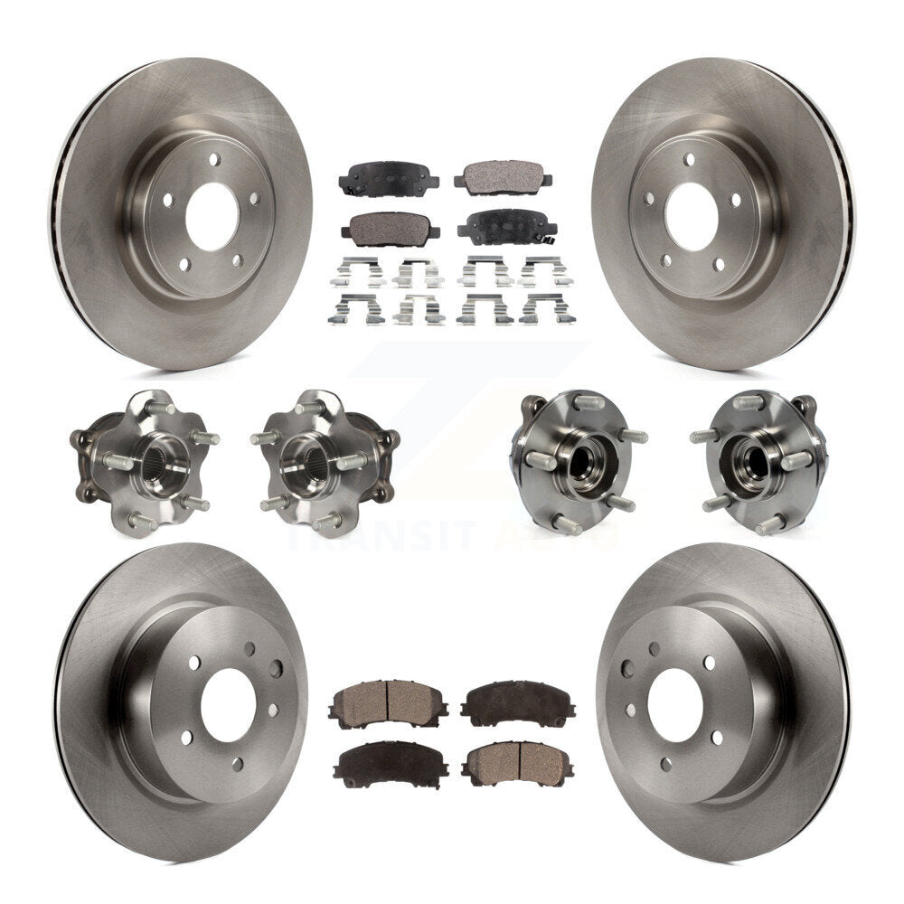 Kit de rotor et plaquettes de frein avec roulement de moyeu avant et arrière (10 pièces) pour INFINITI QX50 RW 16-17