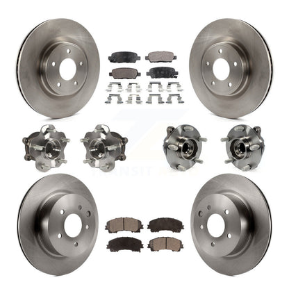 Kit de rotor et plaquettes de frein avec roulement de moyeu avant et arrière (10 pièces) pour INFINITI QX50 RW 16-17
