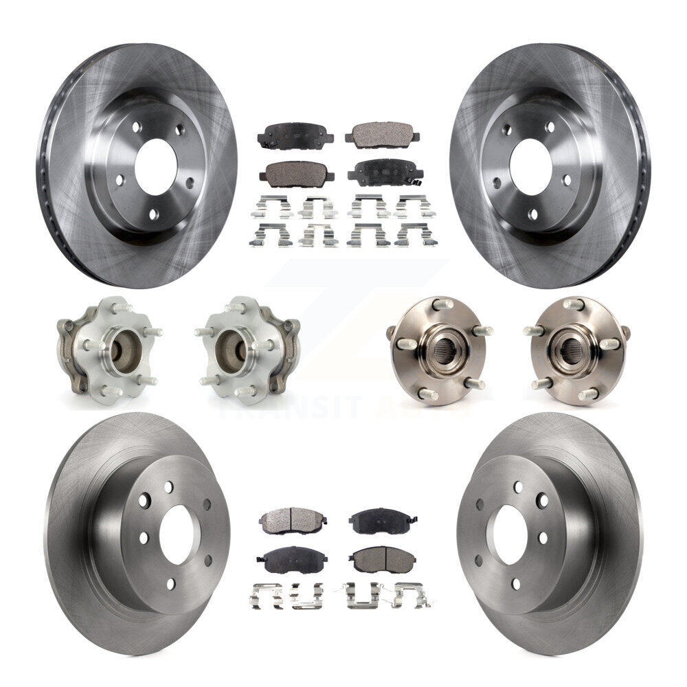 Kit de rotors et plaquettes de frein à disque, roulements de moyeu avant et arrière (10 pièces) pour Nissan Sentra