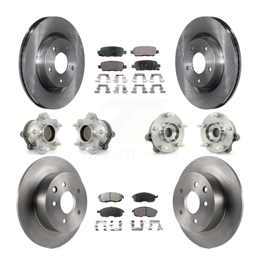 Kit de rotors et plaquettes de frein à disque, roulements de moyeu avant et arrière (10 pièces) pour Nissan Altima
