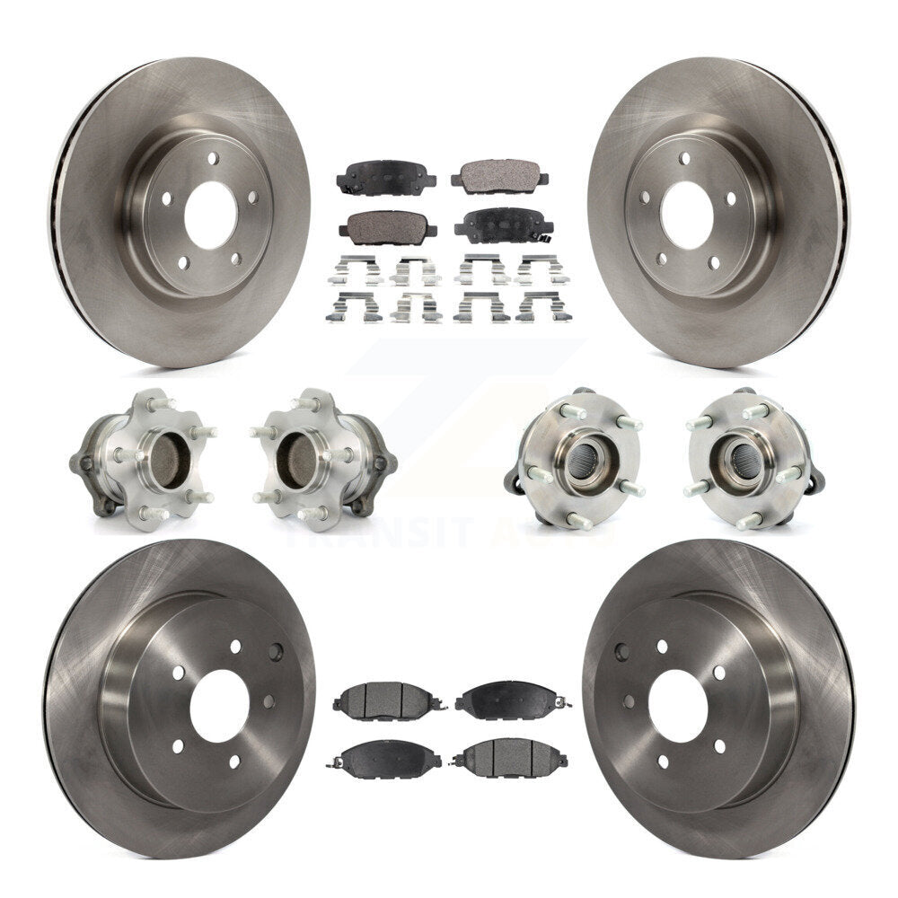 Kit de Rotor et de plaquettes de frein, roulement de moyeu avant et arrière (10 pièces) pour Nissan Pathfinder Muran