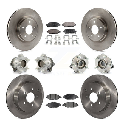 Kit de Rotor et de plaquettes de frein, roulement de moyeu avant et arrière (10 pièces) pour Nissan Pathfinder Muran