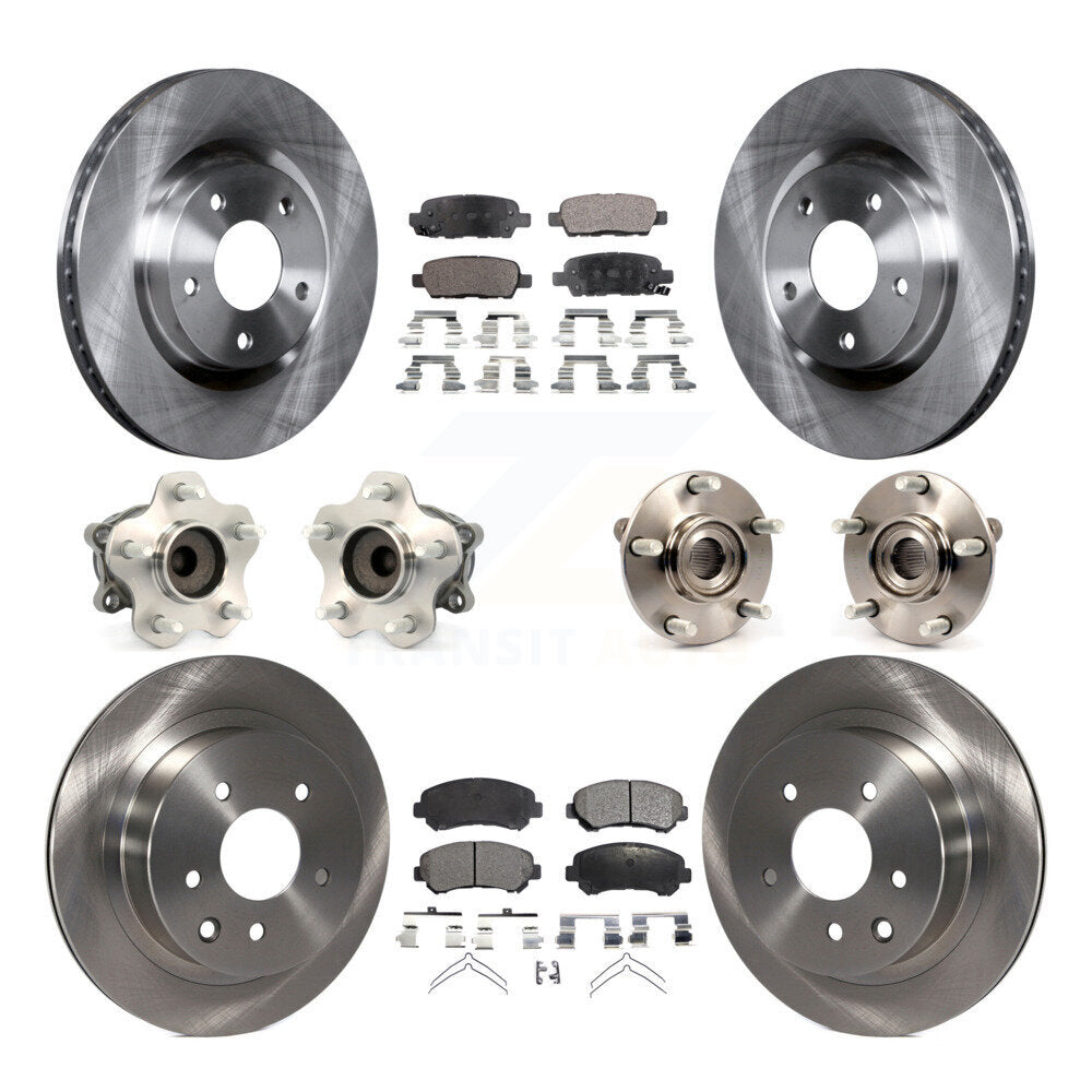Kit de rotors et plaquettes de frein, roulement de moyeu avant et arrière (10 pièces) pour Nissan Rogue Select FW