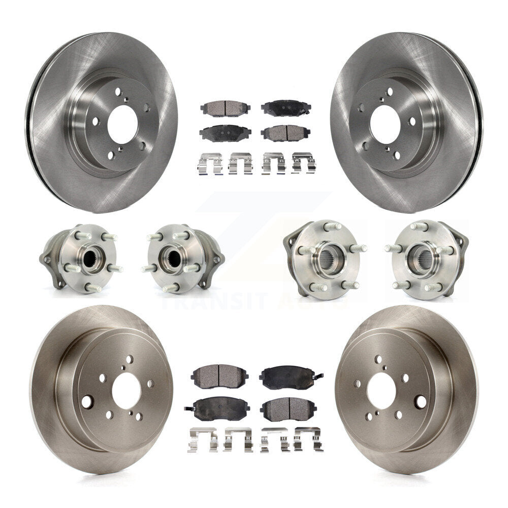 Kit de rotors et plaquettes de frein à disque, roulements de moyeu avant et arrière (10 pièces) pour Subaru Imprez
